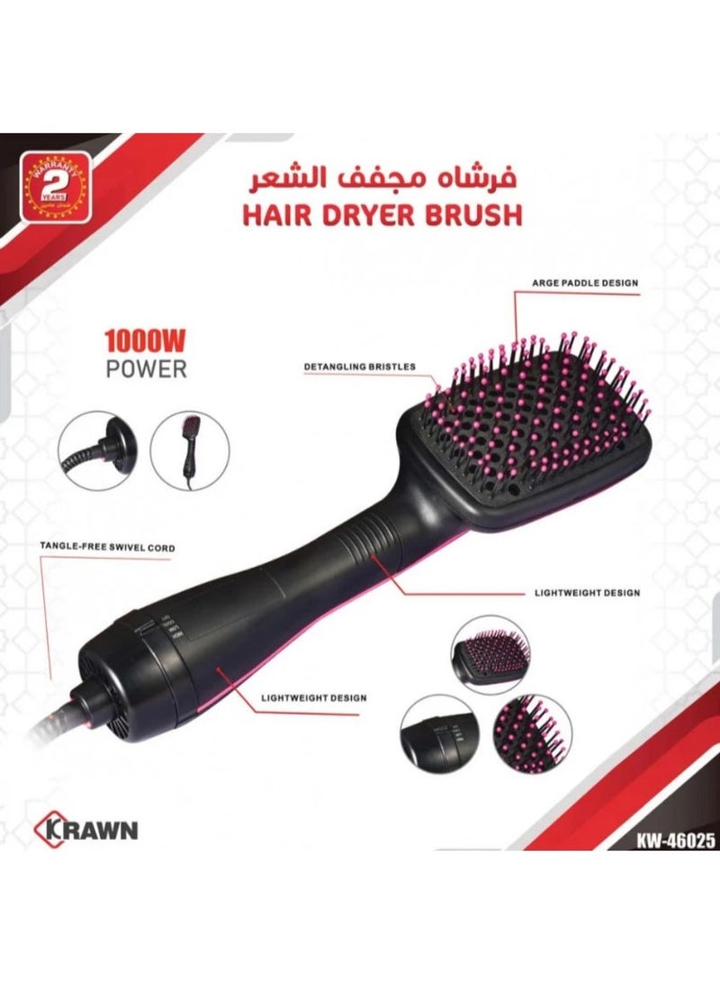 KRAWN Hot Air Hair Dryer Brush for Fast Drying & Smooth Styling - Image 1